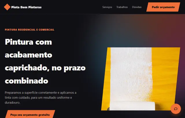 Captura da parte inicial da demonstração do modelo Pintura