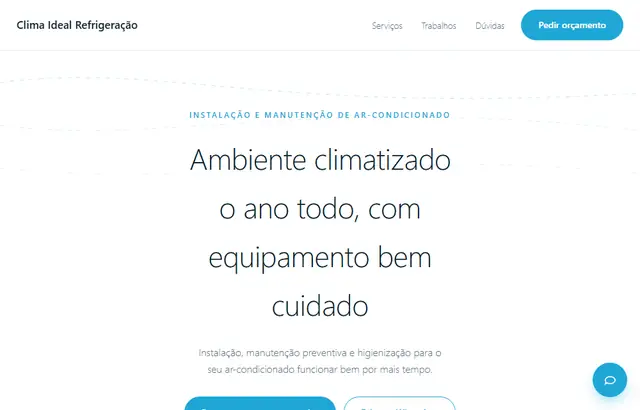 Captura da parte inicial da demonstração do modelo Ar-condicionado