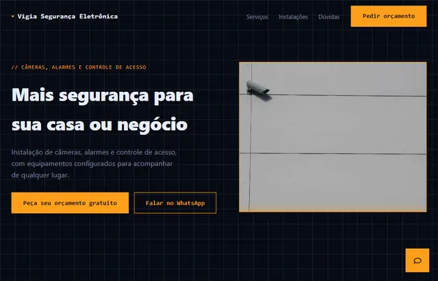 Captura da parte inicial da demonstração do modelo Segurança eletrônica