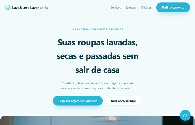 Captura da parte inicial da demonstração do modelo Lavanderia
